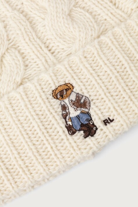 Polo Ralph Lauren Czapka damska z wełną beżowa 455P23848
