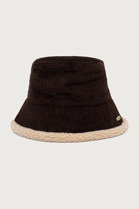 Barbour Kapelusz bucket damski z bawełną brązowy LHA0660