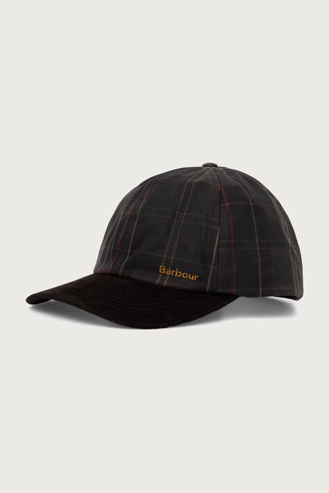 Barbour Czapka z daszkiem damska bawełniana zielona LHA0650