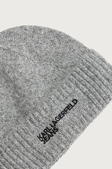 Karl Lagerfeld Jeans шапка та шарф жіноча з додаванням вовни — AW26-CADZKW, сірий — фото 6