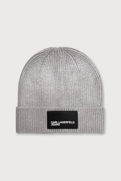 Karl Lagerfeld Jeans Czapka beanie damska srebrna B4W33053