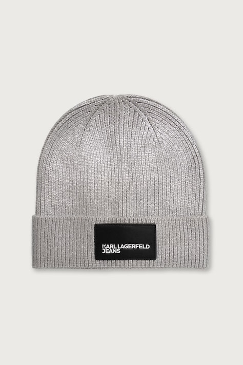 Karl Lagerfeld Jeans Czapka beanie damska srebrna B4W33053
