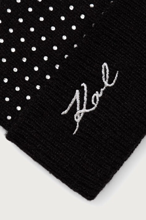 Karl Lagerfeld шапка beanie жіноча з додаванням вовни — AW26-CADZL8, чорний — фото 3