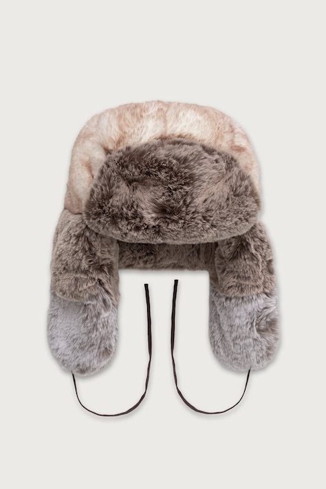 Kangol Czapka uszatka damska MULTI FAUX FUR TRAPPER beżowa K4262ST.MT302