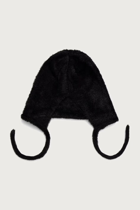 Kangol Czapka uszatka damska FAUX FUR KNIT BONNET czarna K3792.BK001