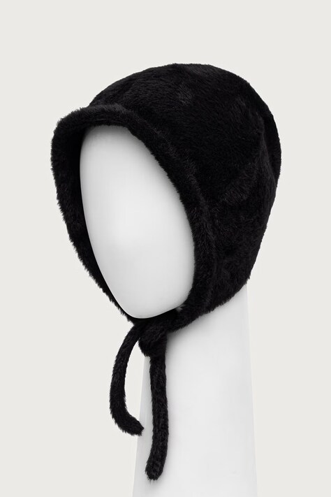 Kangol Czapka uszatka damska FAUX FUR KNIT BONNET czarna K3792.BK001