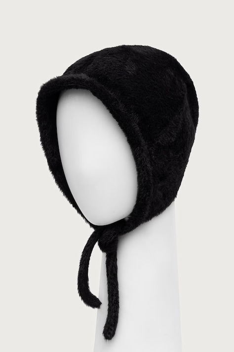 Kangol Czapka uszatka damska FAUX FUR KNIT BONNET czarna K3792.BK001