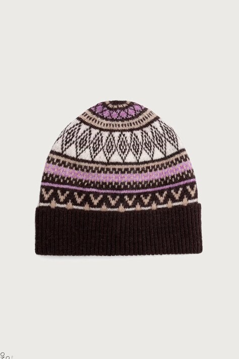 Marc O'Polo Czapka beanie damska z wełną brązowa 5000013451