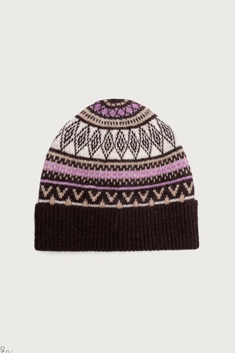 Marc O'Polo Czapka beanie damska z wełną brązowa 5000013451