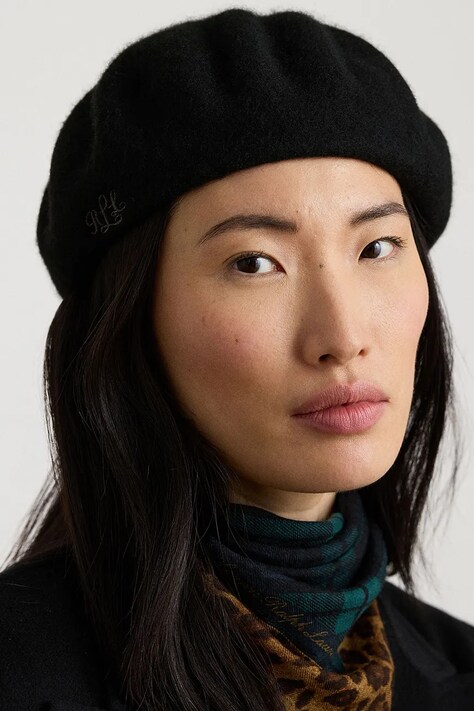 Lauren Ralph Lauren Beret damski z wełną czarny 454P23633