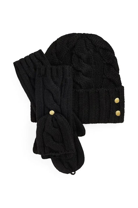 Lauren Ralph Lauren Komplet damski z dodatkiem wełny czarny 454P23538