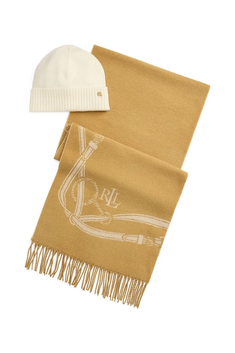 Lauren Ralph Lauren Komplet damski z dodatkiem wełny brązowy 454P23530