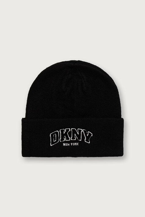 DKNY Czapka beanie damska czarna D6KH1865