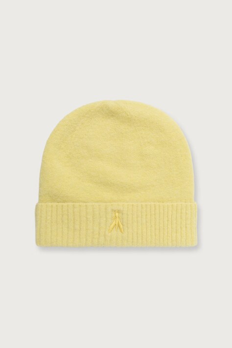 Patrizia Pepe Шапка beanie дамска от вълнена материя жълта 2F0106 K293