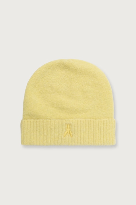 Patrizia Pepe Шапка beanie дамска от вълнена материя жълта 2F0106 K293