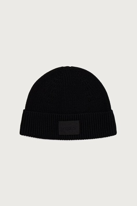 HUGO Beanie kapa za žene Sential_2.0_Hat crna 50571667