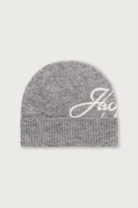 HUGO Czapka beanie damska z wełną Sesperry_Hat szara 50569947