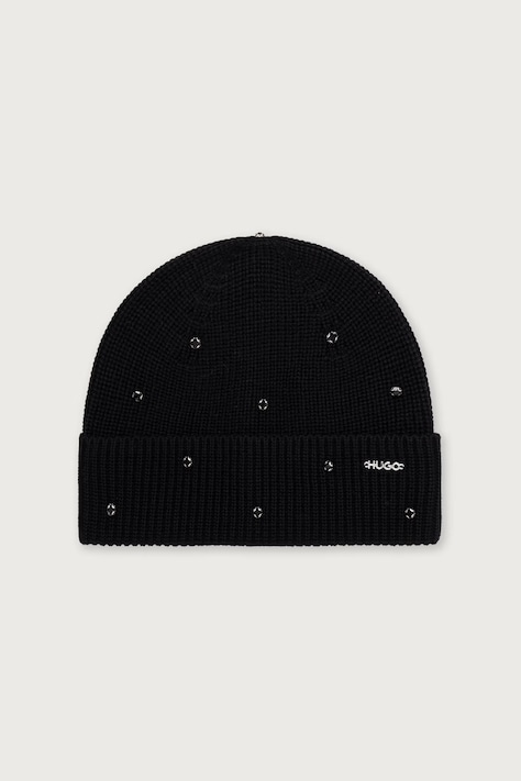 HUGO Beanie kapa za žene Sili_Hat crna 50569489