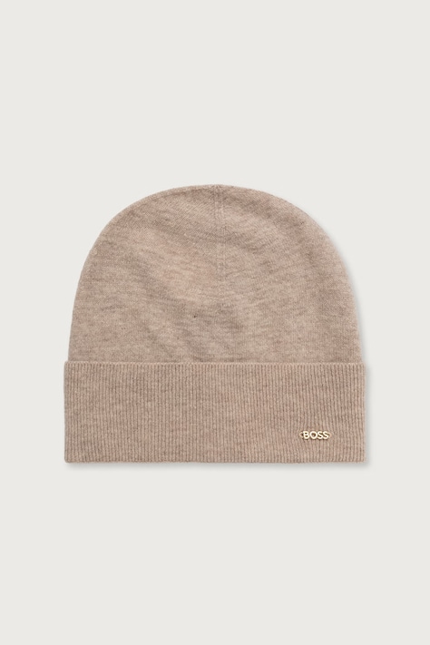 BOSS Шапка бини женская шерстяная Laris_hat белая 50569784