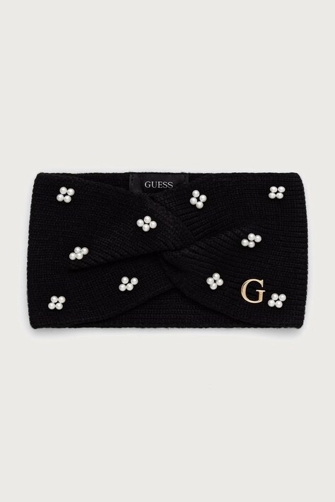 Guess Opaska na głowę damska z wiskozy czarna AW5637 VIS01