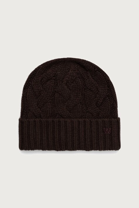 Weekend Max Mara Czapka beanie damska kaszmirowa WKAZAMPA brązowa 2625576015600