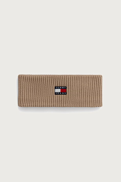Tommy Jeans Trak za glavo ženski bombažni bež AW0AW18987