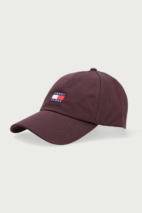 Tommy Jeans șapcă de damă din bumbac burgundă AW0AW18973