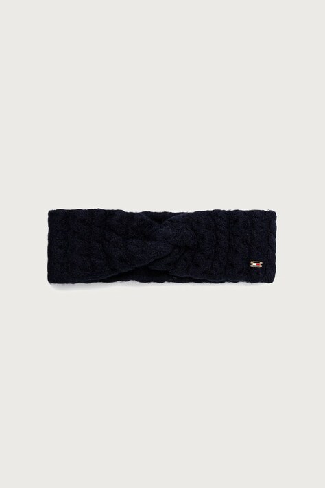 Tommy Hilfiger Traka za glavu za žene s dodatkom vune mornarsko plava AW0AW19114