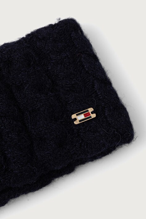 Tommy Hilfiger Traka za glavu za žene s dodatkom vune mornarsko plava AW0AW19114
