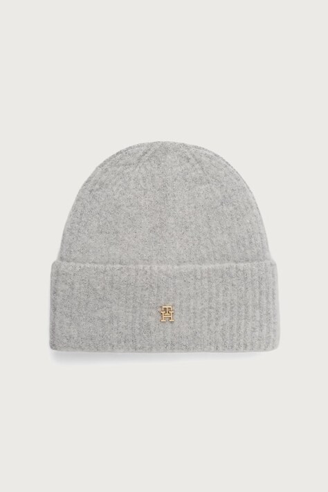 Tommy Hilfiger Beanie kapa ženska s vunom siva AW0AW19104