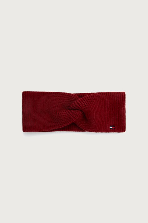 Tommy Hilfiger Traka za glavu za žene s dodatkom vune bordo AW0AW19103