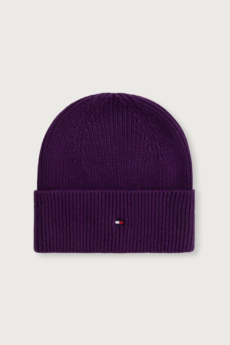 Tommy Hilfiger Kapa za žene s dodatkom vune ljubičasta AW0AW19102