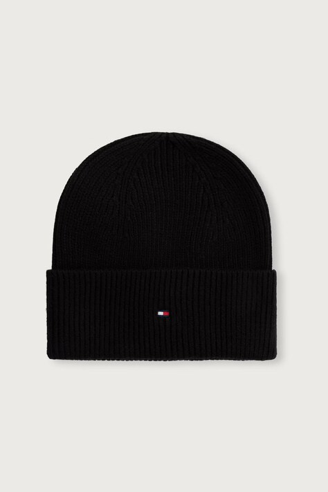 Tommy Hilfiger Kapa za žene s dodatkom vune crna AW0AW19102