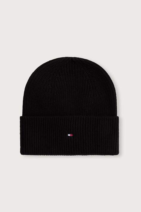 Tommy Hilfiger Kapa za žene s dodatkom vune crna AW0AW19102