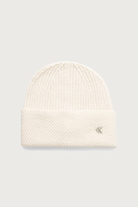 Calvin Klein Czapka damska z wełną beżowa LV04F8118G