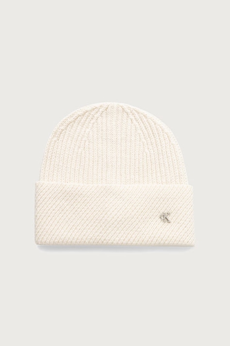 Calvin Klein Czapka damska z wełną beżowa LV04F8118G