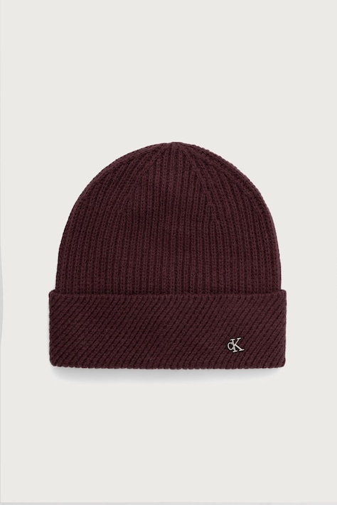 Calvin Klein Sapka női gyapjúval burgundia LV04F8118G