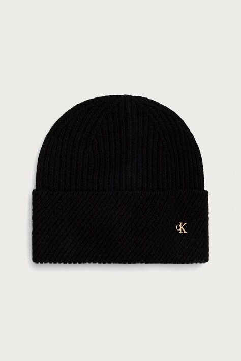 Calvin Klein Kapa za žene s vunom crna LV04F8118G
