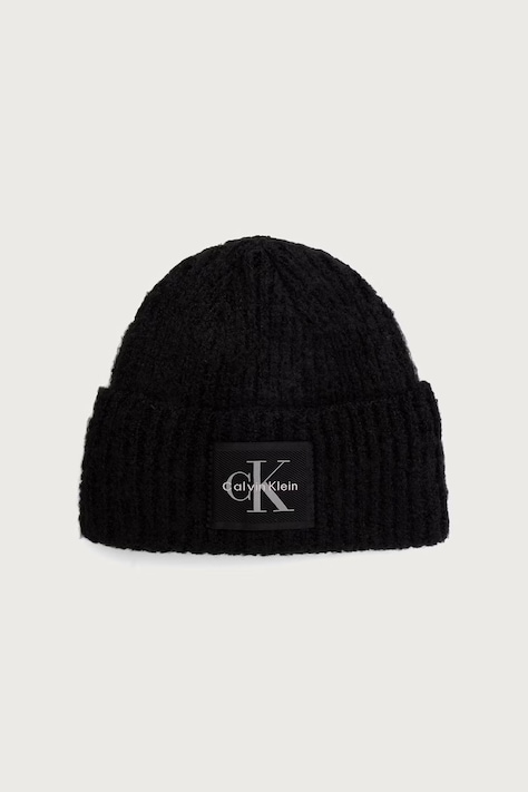 Calvin Klein Čiapka beanie dámska s prímesou vlny čierna LV04F8104G