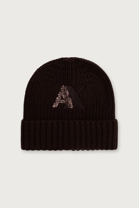 Armani Exchange Шапка бини для женщин с шерстью коричневая XW003007 AF16604