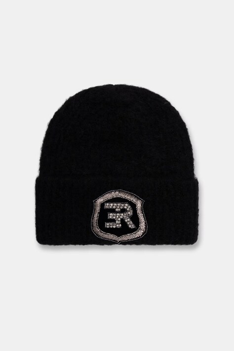 ERMANNO Firenze czapka damska z wełną czarna D49EV009EA0