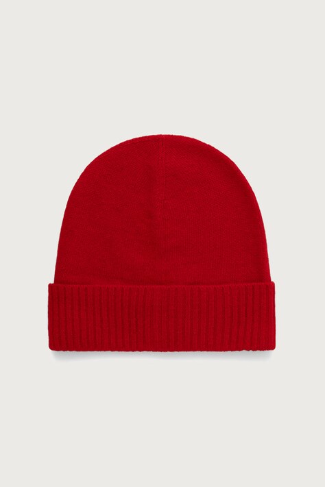 United Colors of Benetton Czapka beanie damska wełniana czerwona 63UWVA00G