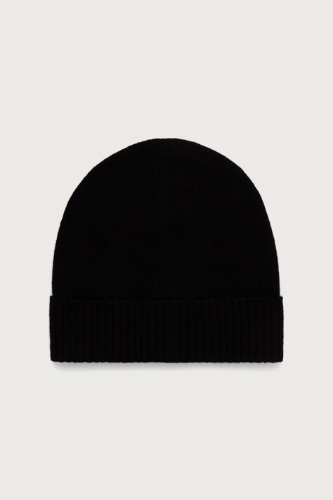 United Colors of Benetton Czapka beanie damska wełniana czarna 63UWVA00G