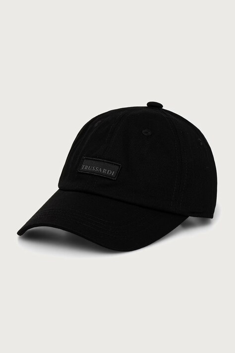 Trussardi Czapka z daszkiem damska z bawełną czarna E014C000027N