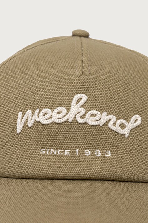 Weekend Max Mara Czapka bejsbolówka damska bawełniana WKAELFI zielona 2625576014600