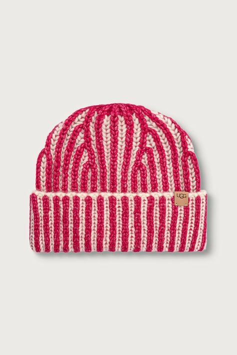UGG Czapka beanie damska z dodatkiem wełny biała 105725