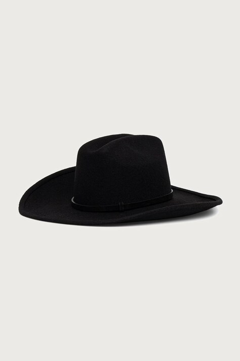 Jean Paul GAULTIER Cowboy kapelusz kowbojski wełniany damski czarny 26/04-W-AC119-W143