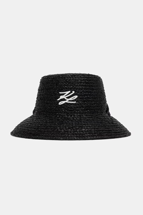 Karl Lagerfeld slamnati šešir za žene K/AUTOGRAPH crni B3W46050