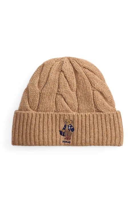 Polo Ralph Lauren Pletená čepice dámská hnědá 455P18118