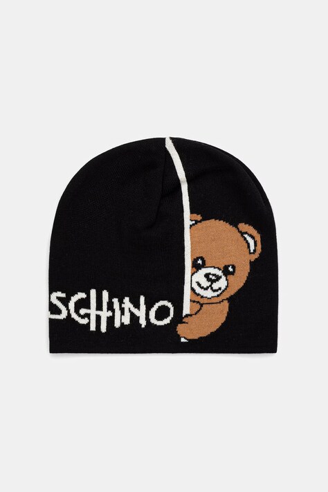 Moschino czapka damska z wełną czarna M3466 65417
